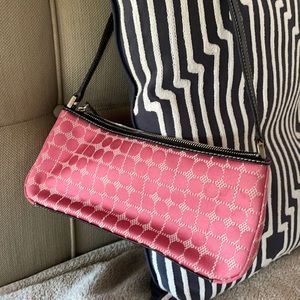 Kate Spade pink logo w black leather trim
